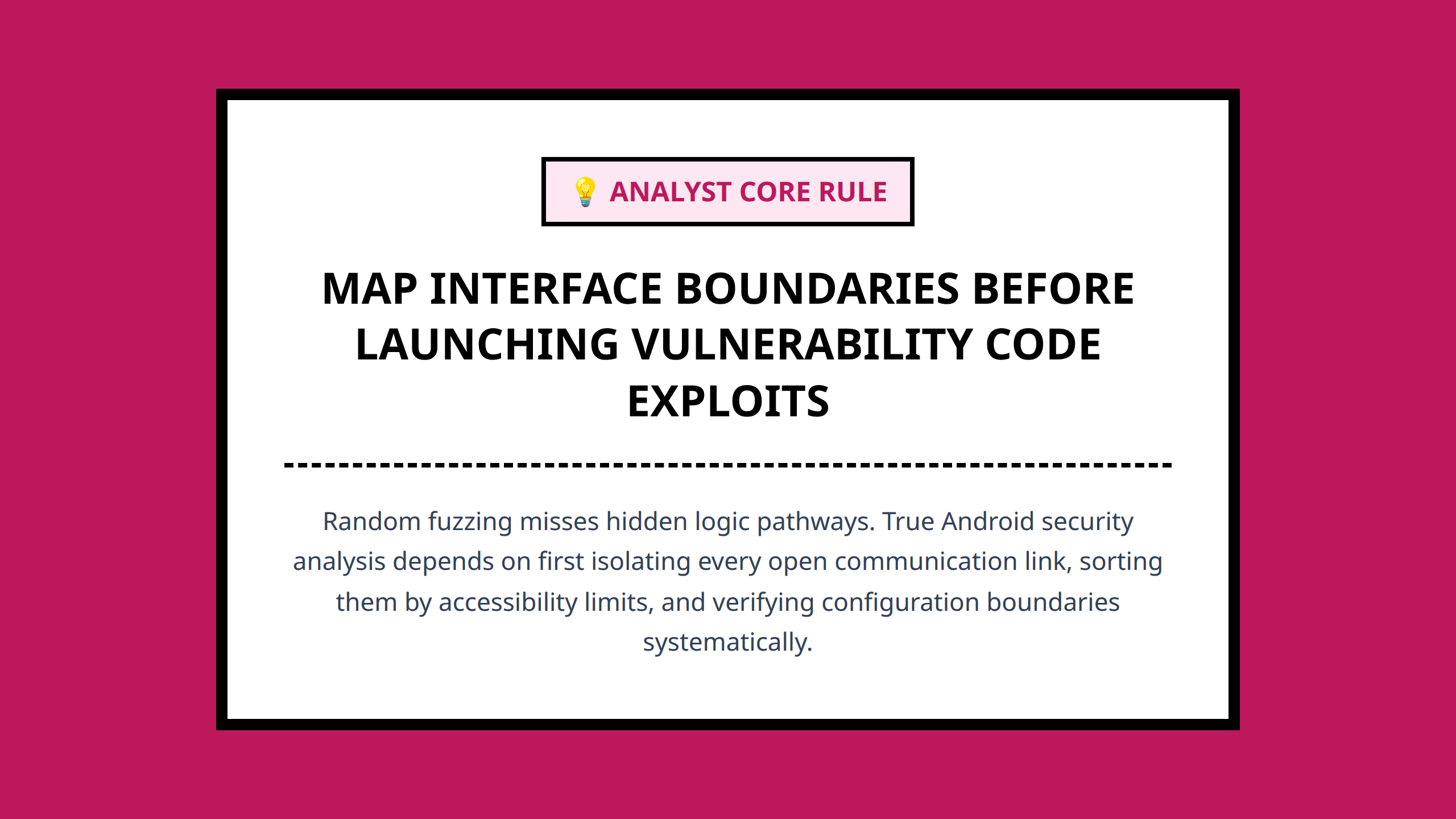 Mini poster reminding researchers to map Android access vectors prior to deeper testing workflows