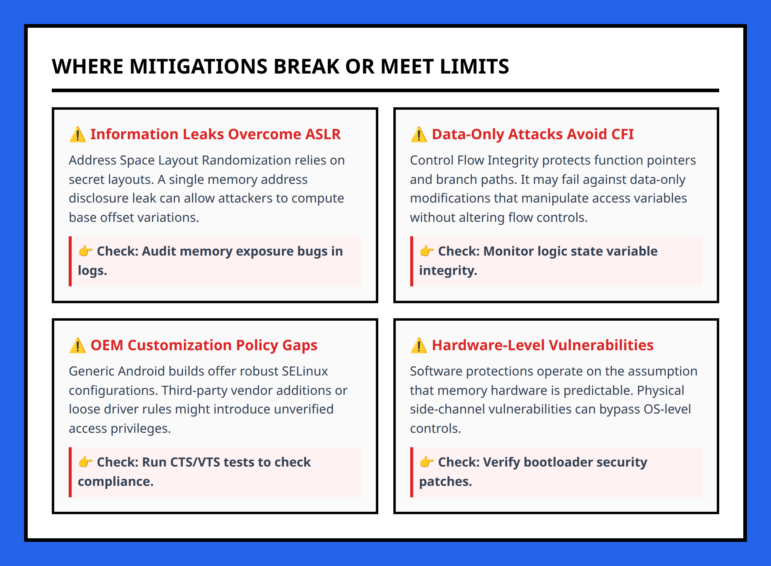 Android Mitigation Failure Vectors and Bypass Limits Overview