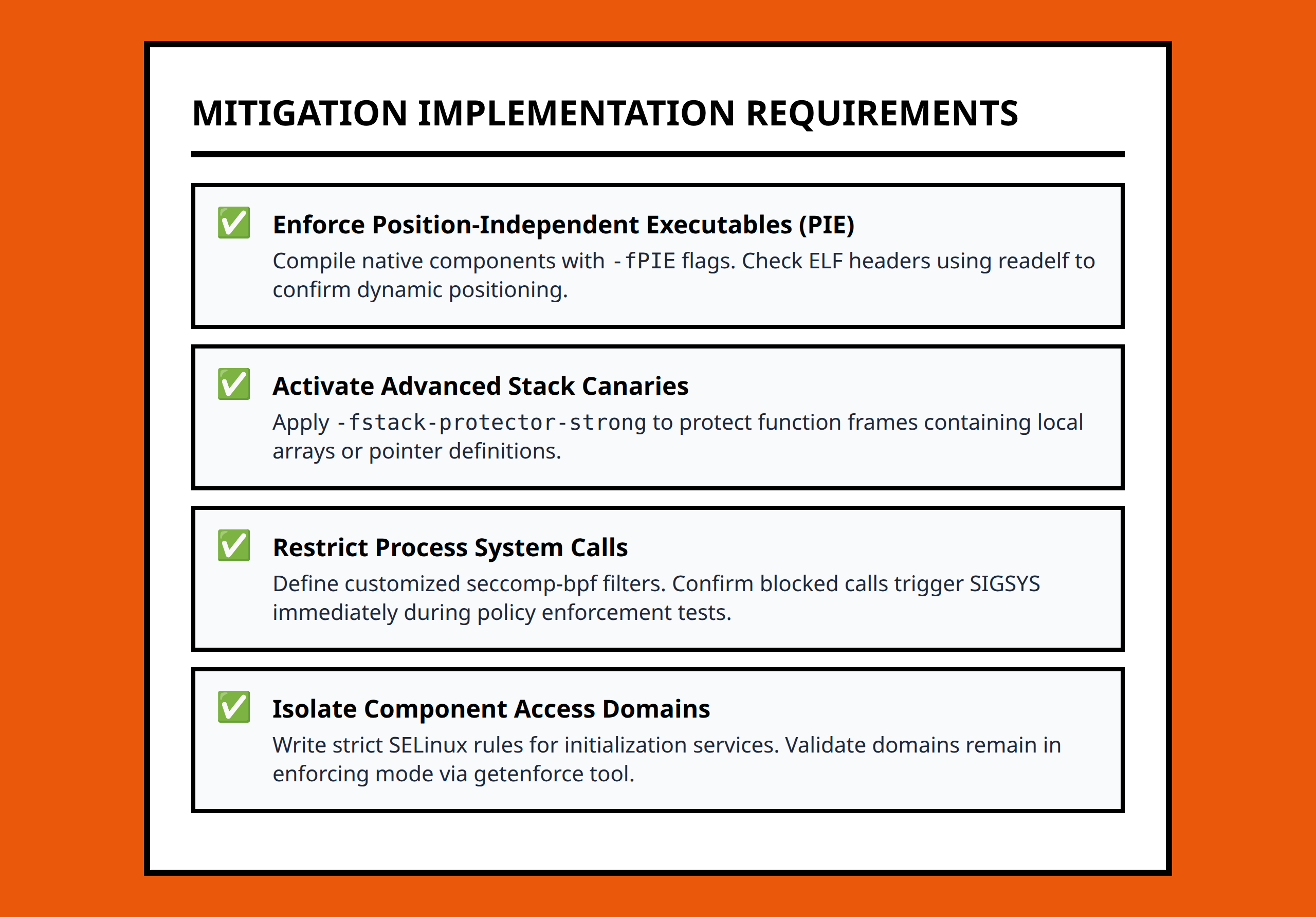Android App and System Hardening Implementation Checklist