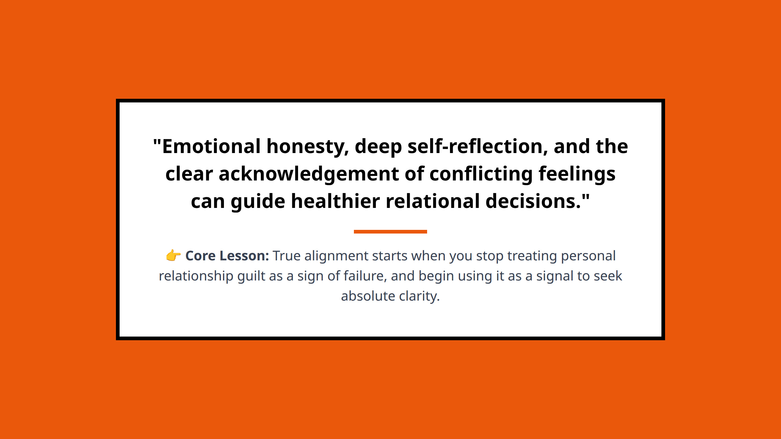 Quote graphic emphasizing emotional honesty and self-reflection in relationships