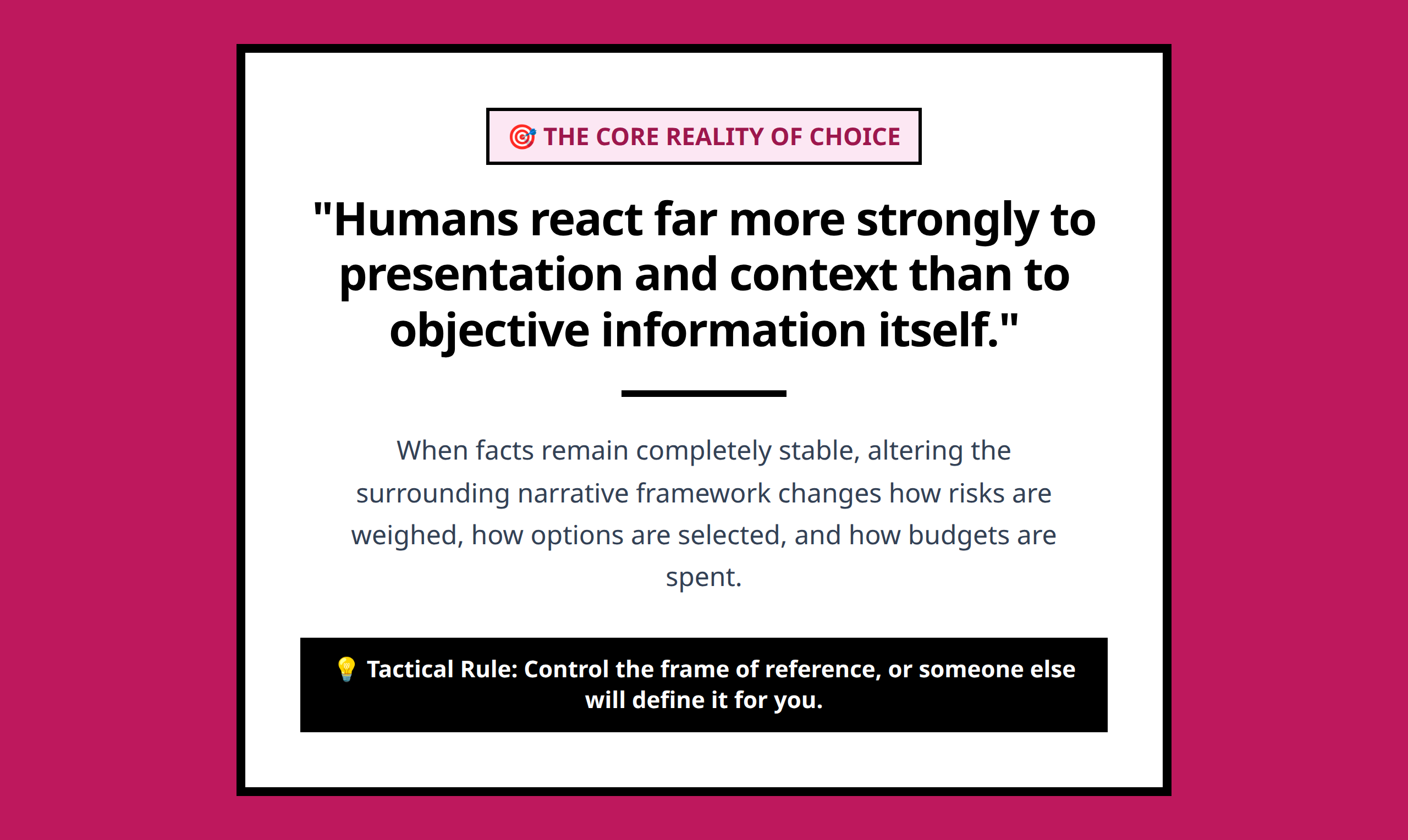 Framing Strategy Mini Poster - Presentation Over Objective Information