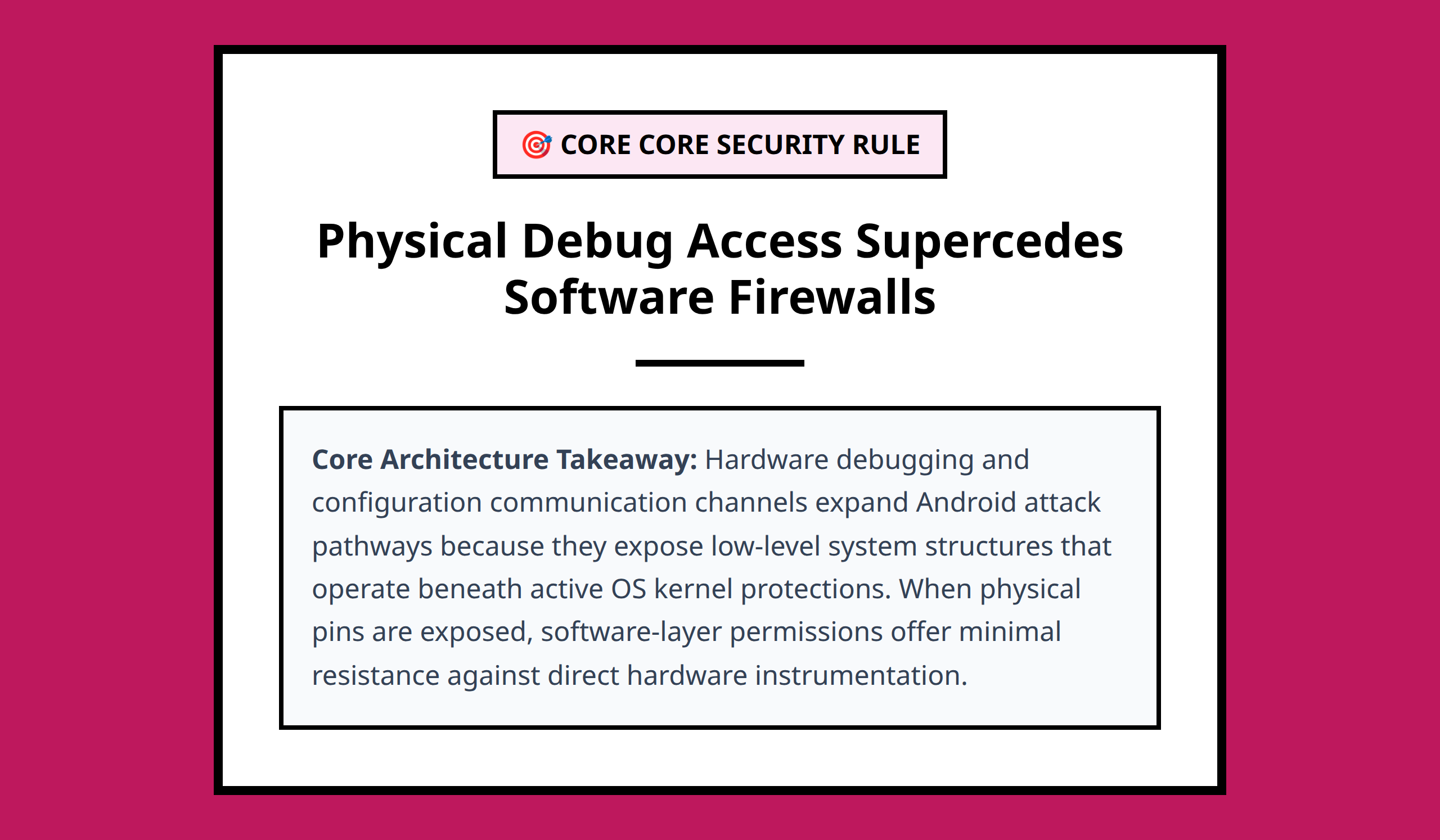 Mini poster containing the central claim of physical interface exposure on Android hardware
