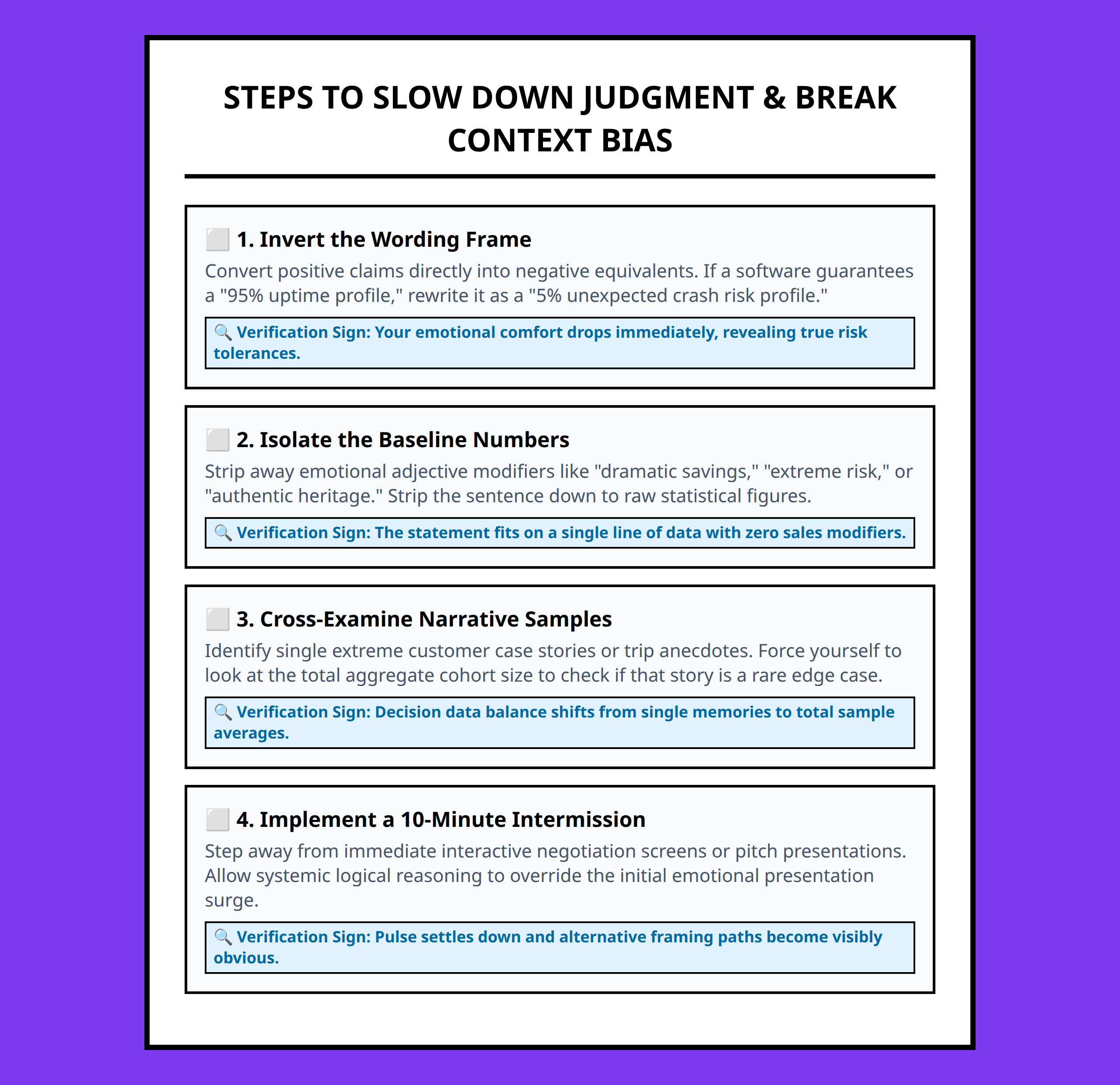 Reframing Decisions Review Checklist for Managers and Consumers
