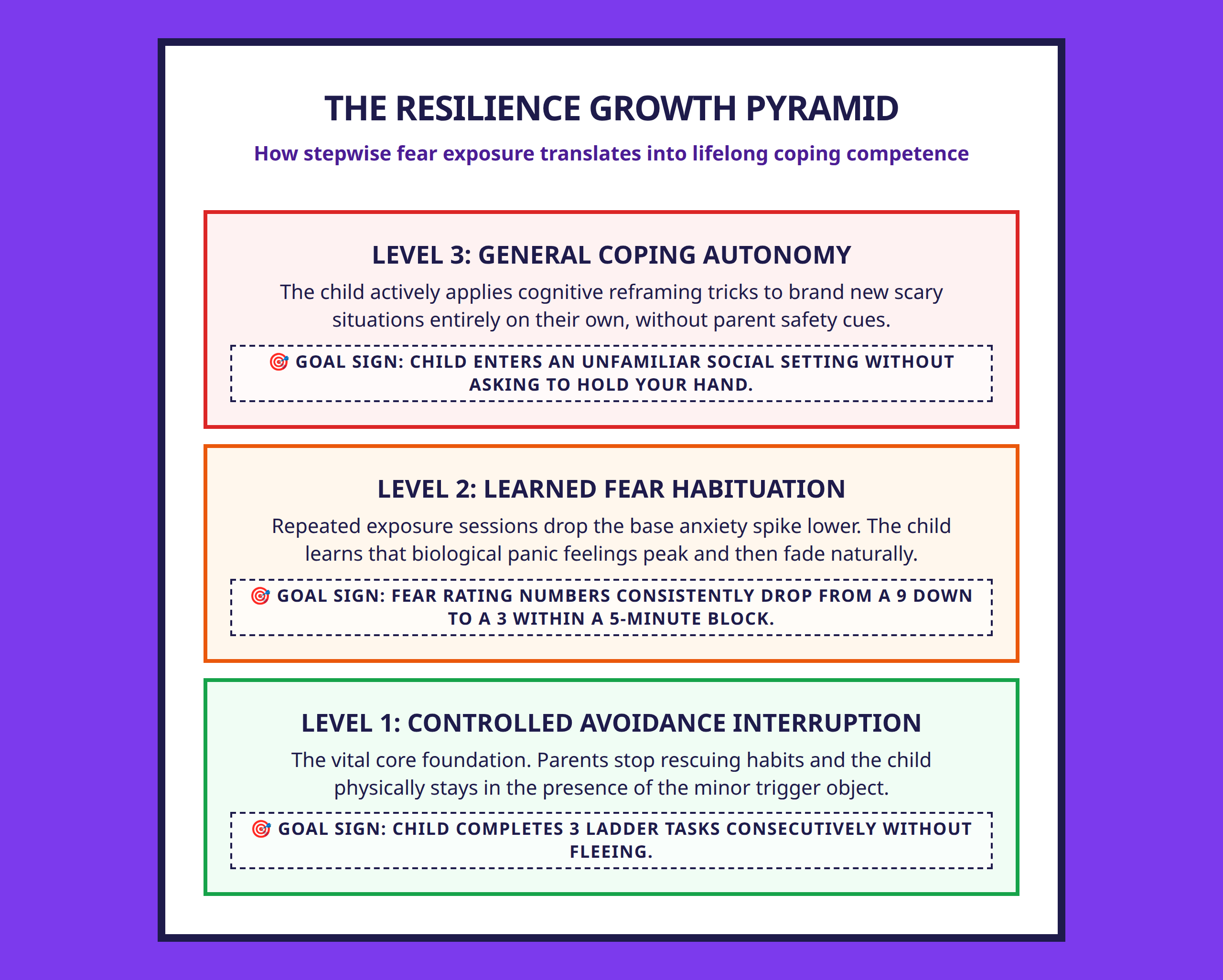 Framework pyramid showing levels of childhood resilience built through exposure