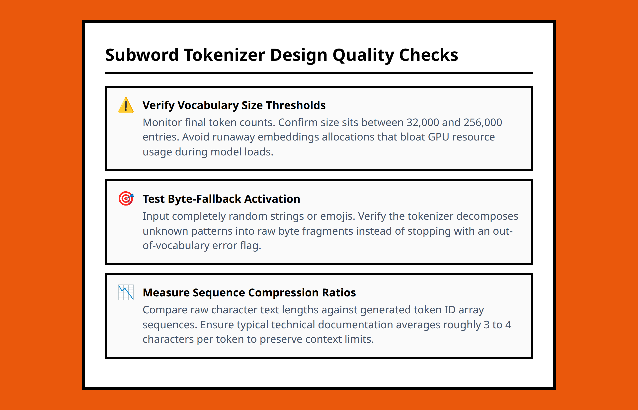 Checklist for optimizing vocabulary limits vs sentence sequence boundaries
